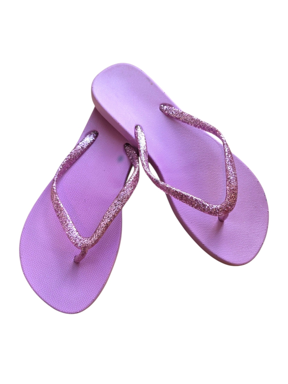 Women’s Purple Glitter Strap Flip Flops